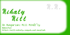 mihaly mill business card